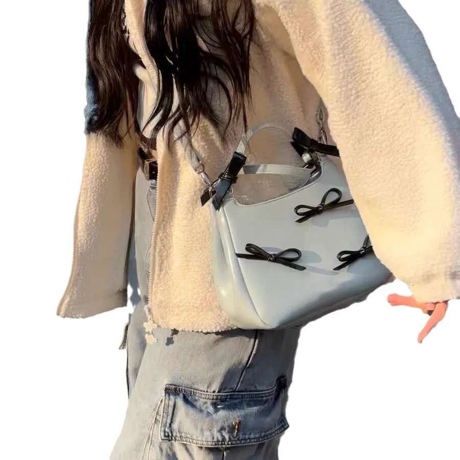 Ballet Style Bow Portable Messenger 2024 New Sweet Girl Bucket Vegetable Basket Commuter Shoulder Bag