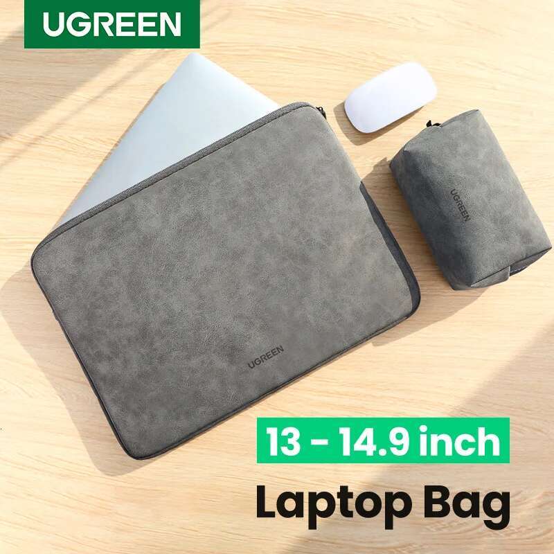 UGREEN Leather 13 14 Book Laptop Storage Sleeve Case For Ipad Pro Air Notebook Bag
