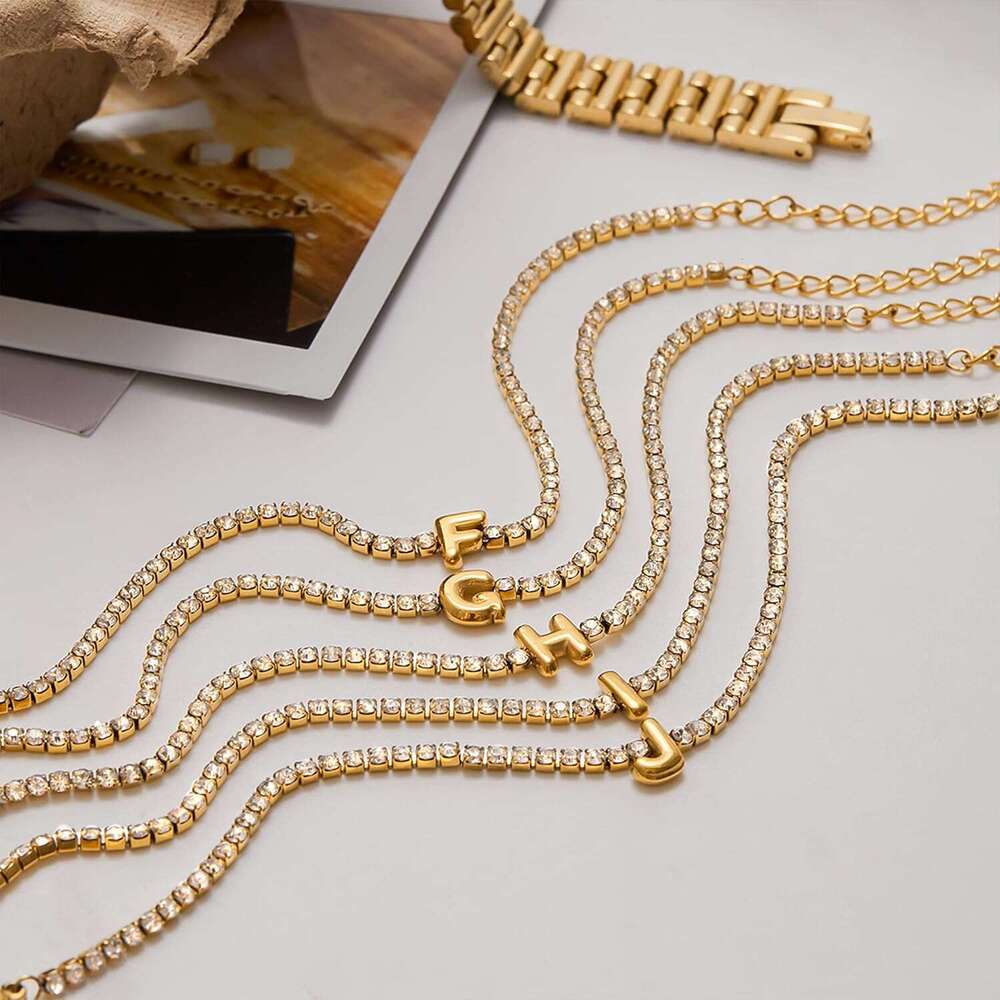 Initial Bracelets - Trendy Personalized Gold Letter Charm Bracelet, Statement Cute Simple Fashion Chain Jewelry Gift for Women