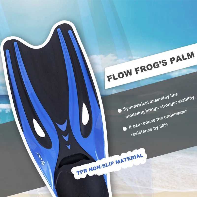 Professional adult flexible and comfortable TPR anti slip swimming diving fin rubber inflatable swimming flip water sports beach shoesY250412