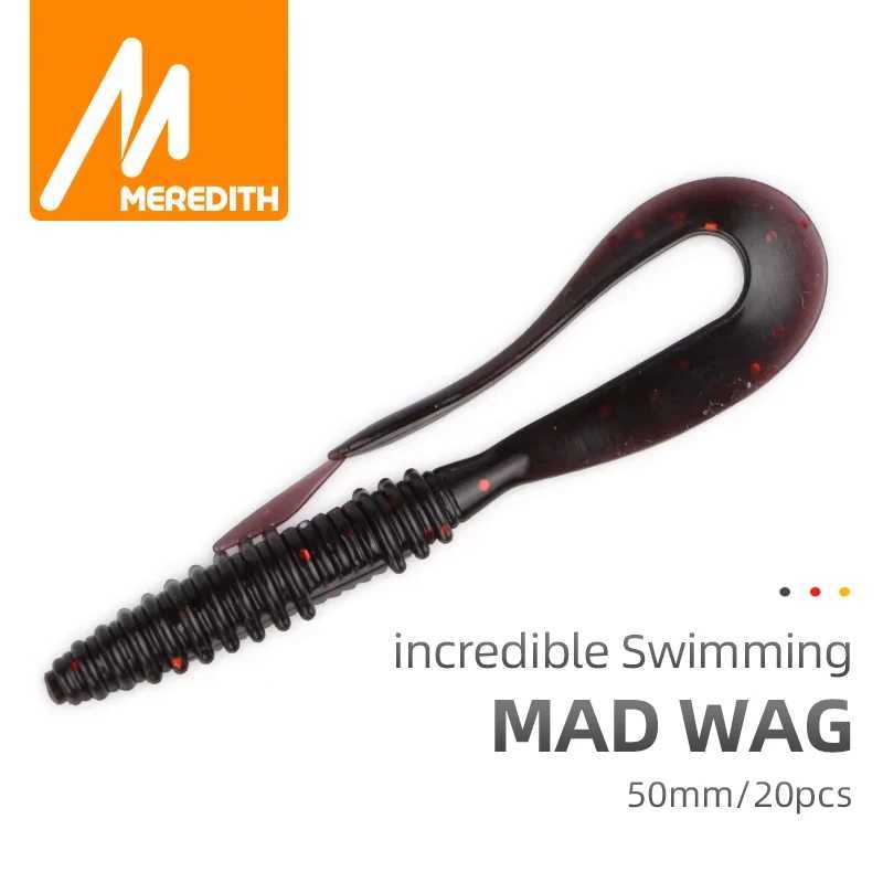 Meredith Mad Wag Mini 5cm 0.6g 20/pcs Artificial Silicone Lures Fishing Soft Baits Wobblers Fishing Soft Lures Swimbait Lures Z250411