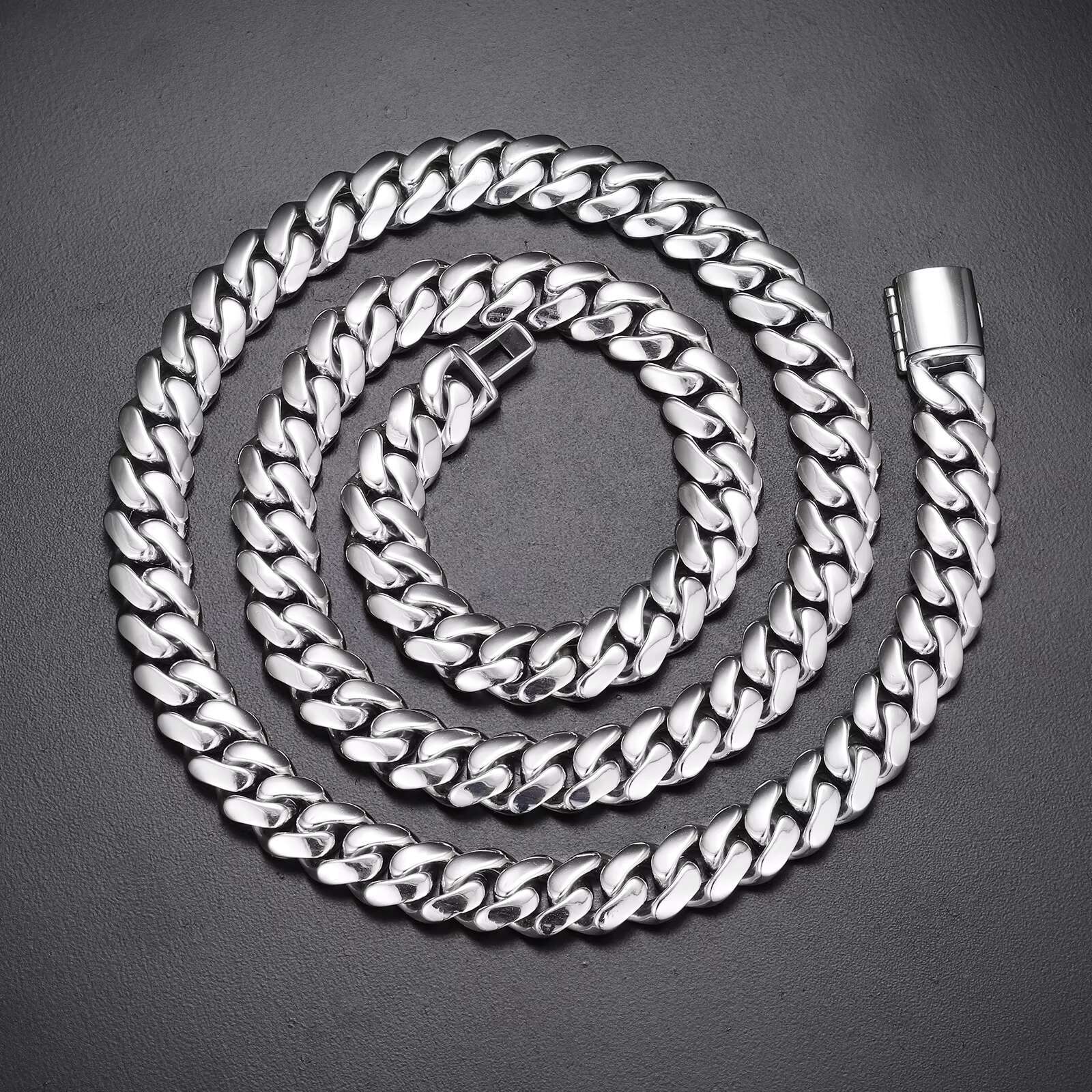 Delivery handmade 6-10mm Miami chain fashion pure sier hip-hop jewelry Cuban necklace for men