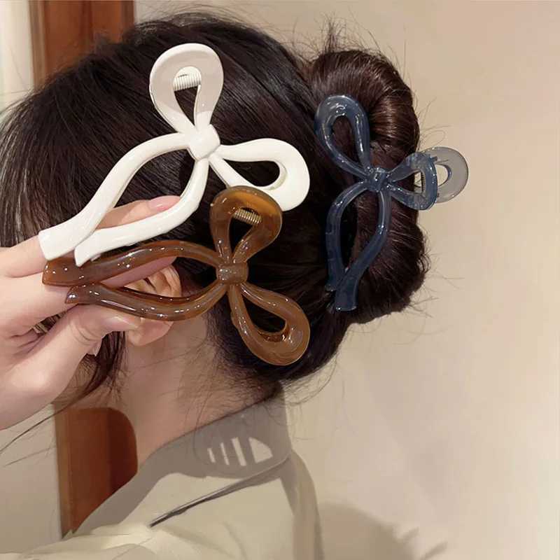 1 new jelly colored bow clip hair behind the headband shark clip sensation simple large hair clip Y2504012