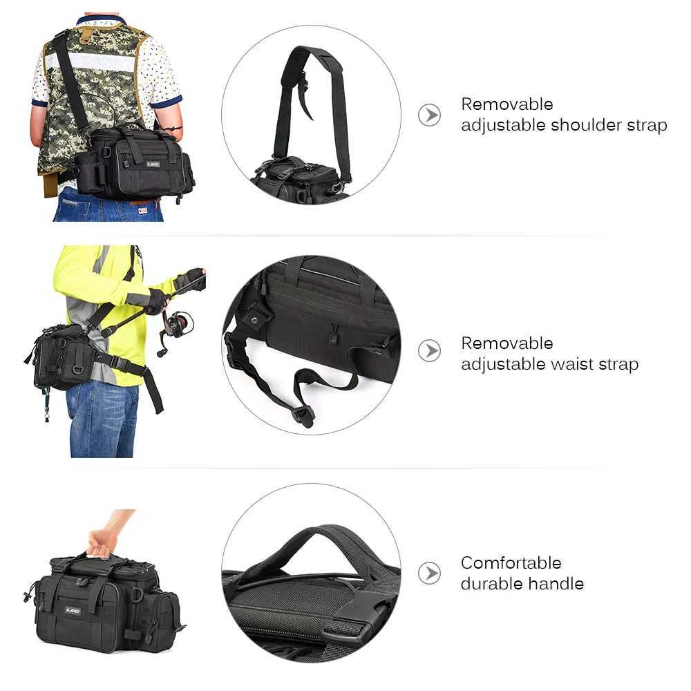 LEO Multifunctional Fishing Tackle Bags Single Shoulder Crossbody Bag Waist Pack Fish Lures Gear Utility Storage Fishing Bag Z250411