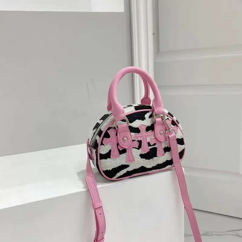 Niche Design Fashionable Versatile Pillow Ball Autumn And Winter Trendy Zebra Print Fur Small Cute Bag
