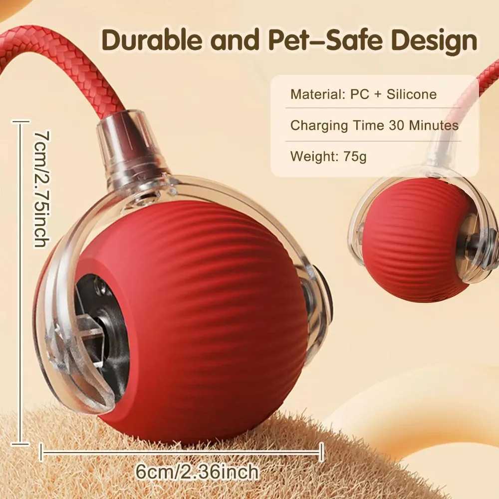 LEMEENQ Cat Interactive Ball Toy Automatic Rolling Ball Intelligent Pet Interactive Toy with Rechargeable Tail Smart Mouse Y250412