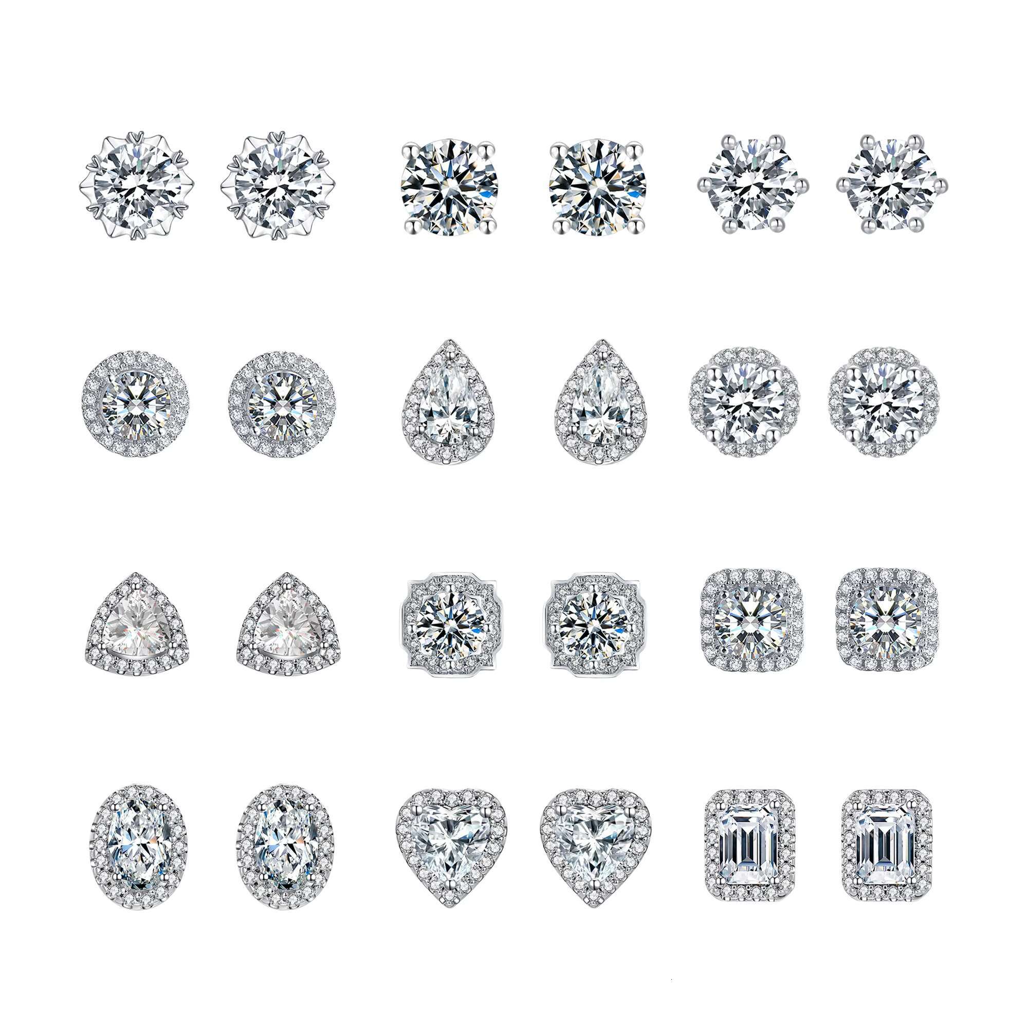 Quality 925 Silver Vintage Statement Diamond Stud Earrings Custom Women Moissanite Earring
