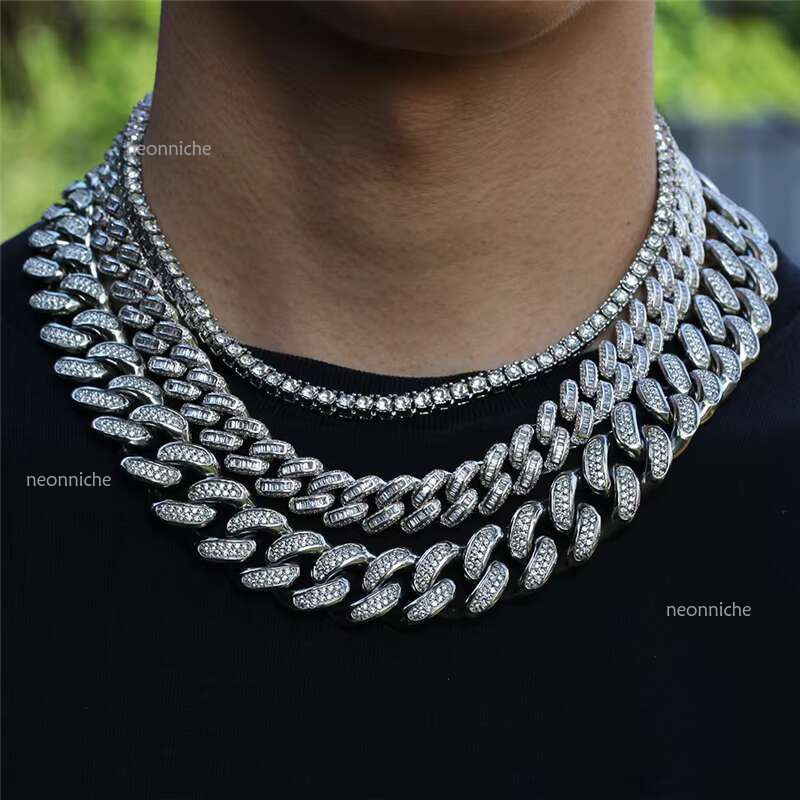 High quality hip-hop jewelry 6mm 16-26 inches pure sier VVS chilled moissanite Cuban men's necklace