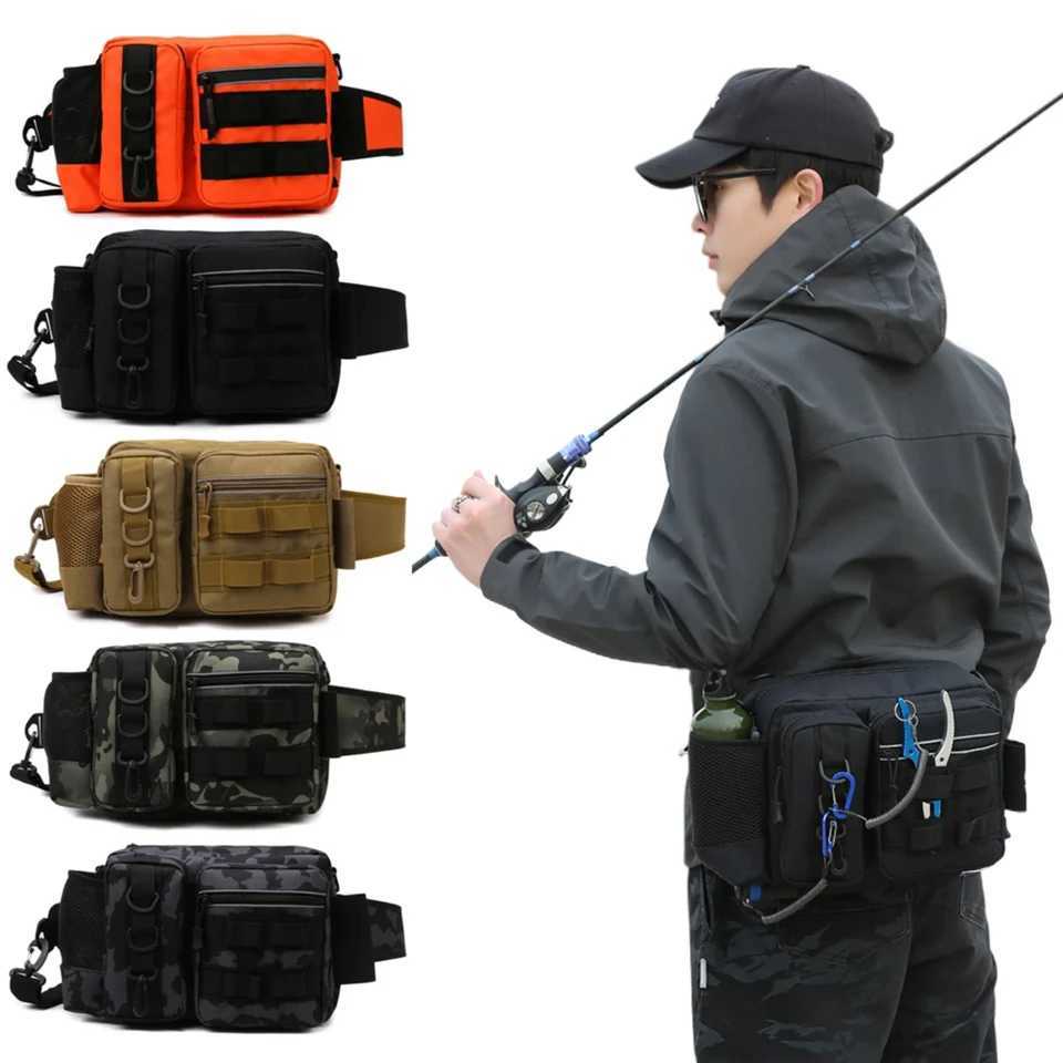 Fishing Tackle Backpack Lure Box Single Shoulder Crossbody Tactical Bags Waist Pack Multi Pockets Men Fly Fishing Backpack Z250411