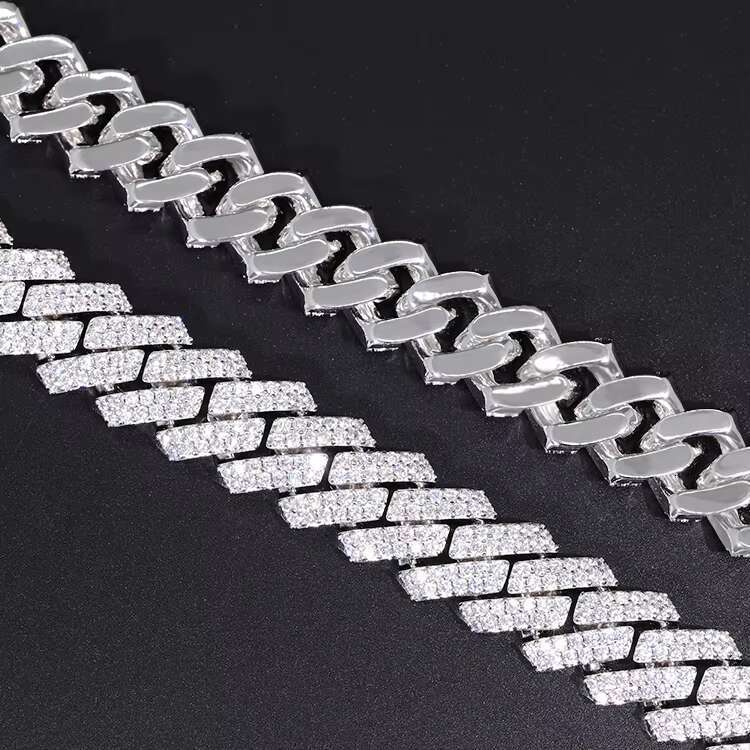 Cuban Link Chain Bracelet 15mm Wide Pure Silver 925 Stylish Hip Hop Chain Plated 18k Gold