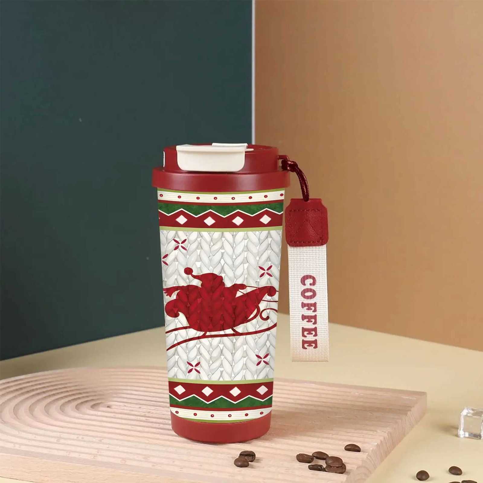 Christmas Christmas thermos cup 316 stainless steel lily of the valley coffee cup cartoon Christmas holiday gift Y251112
