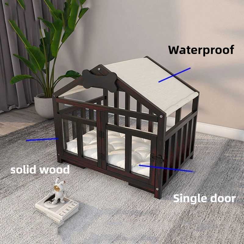 Luxury Dog Nest Wooden House Indoor Small Dog House Detachable and Washable Cat Nest Dog House Warm and Comfortable Large Space Pet Bed X250412
