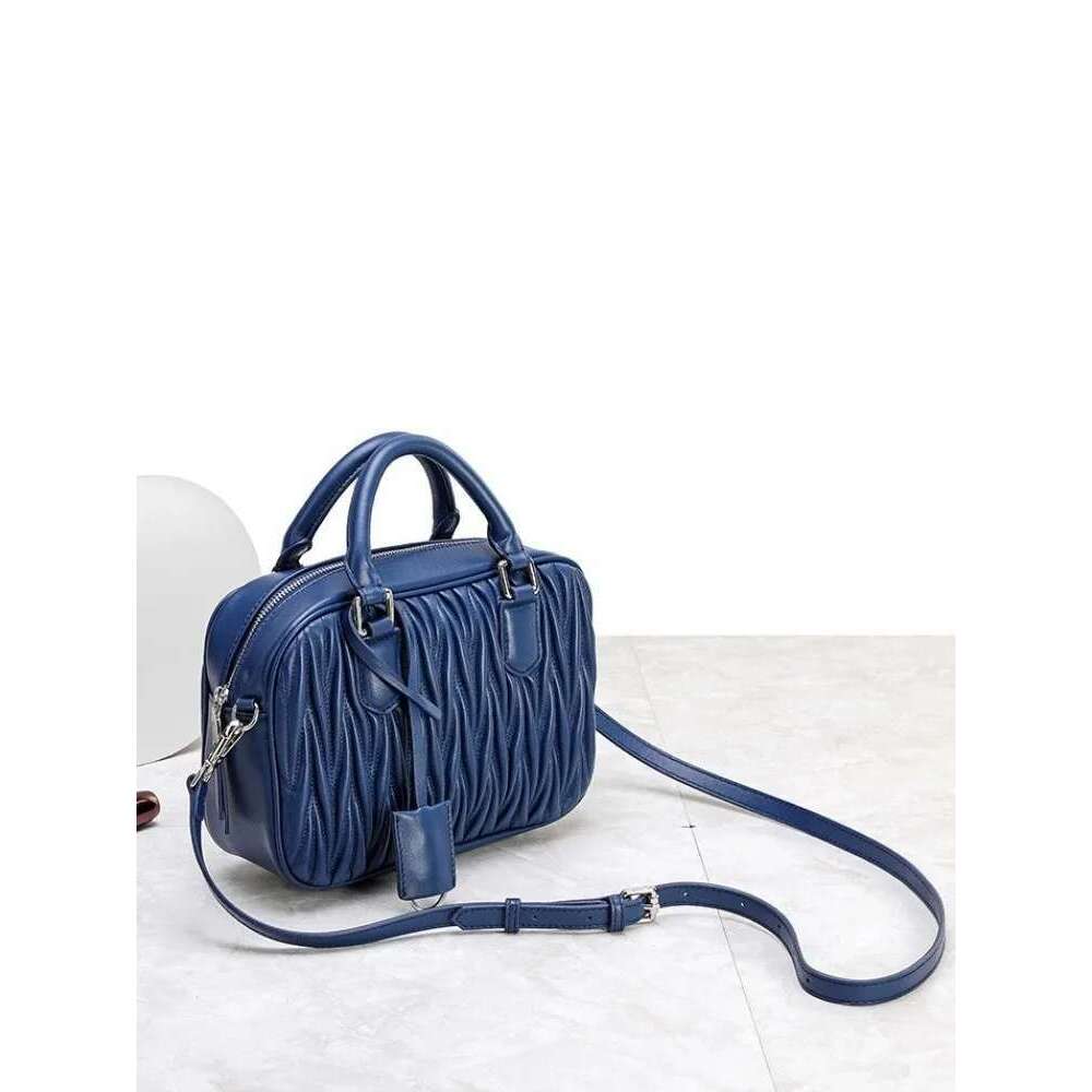 Genuine Leather Women Handbag Fashion Single Shoulder Crossbody Bag Real Sheepskin Design Boston Bags Ladies Tote