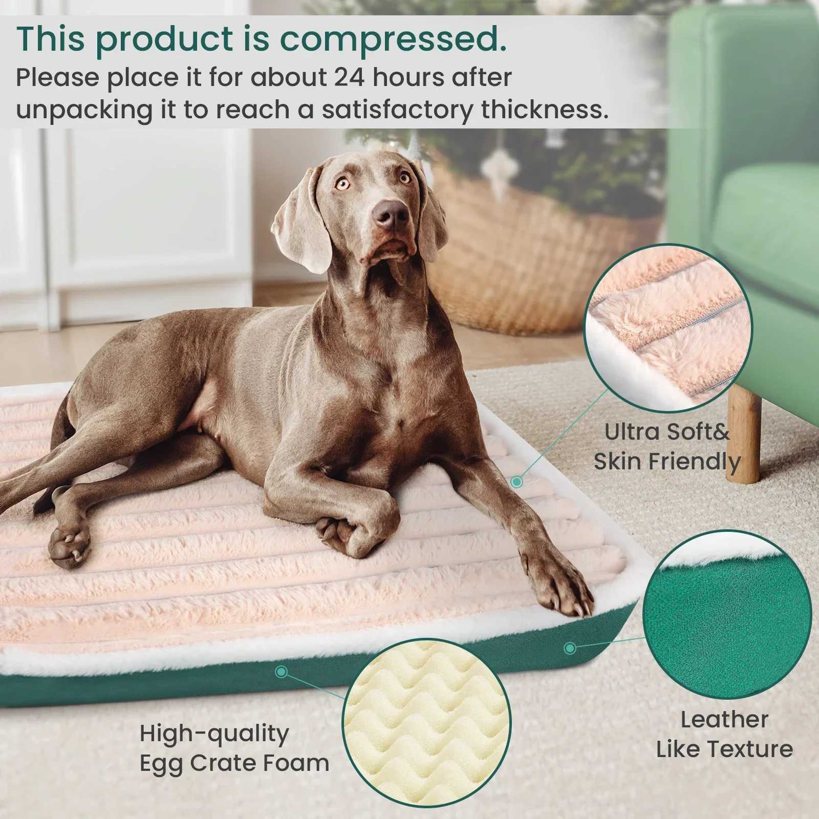 Super plush luxury orthodontic foam dog bed rectangular cat and dog mat/removable cover pet mat suitable for small and large dogs X250412