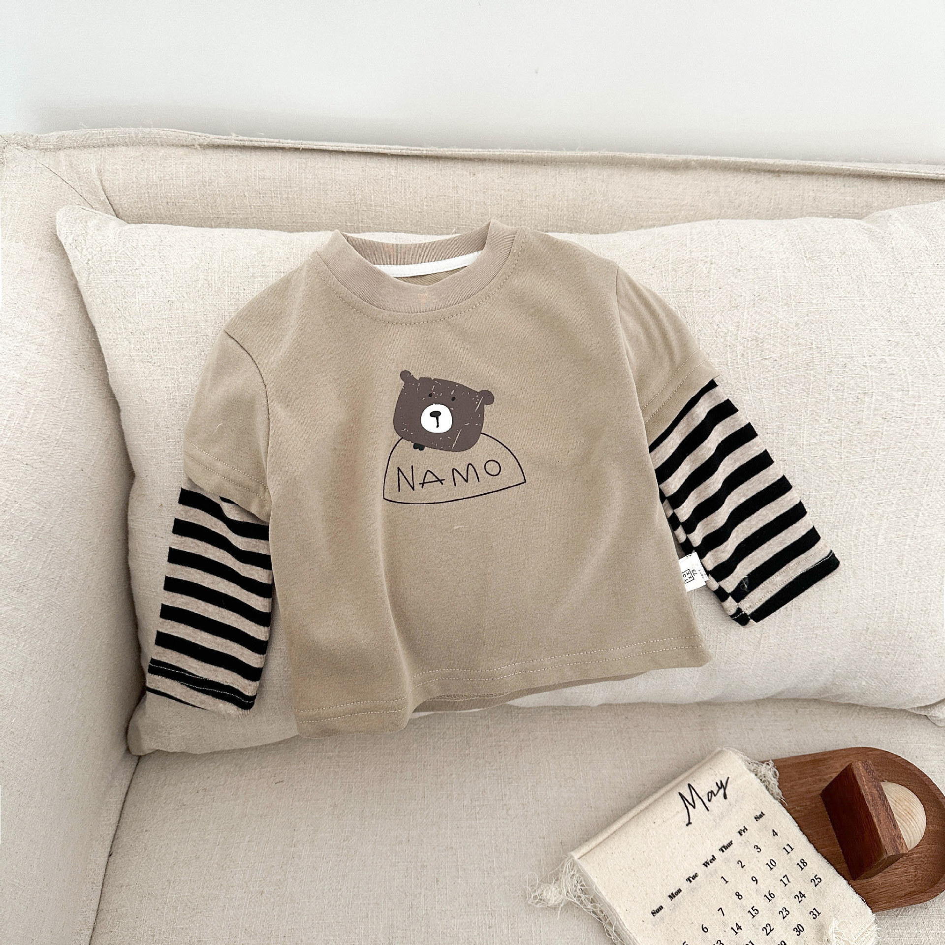 Ddmyshoesvip Korean Boys Long Sleeved T Shirt Set For Spring New Handsome Children S Casual Top Baby Fake Two Piece Base Shirt
