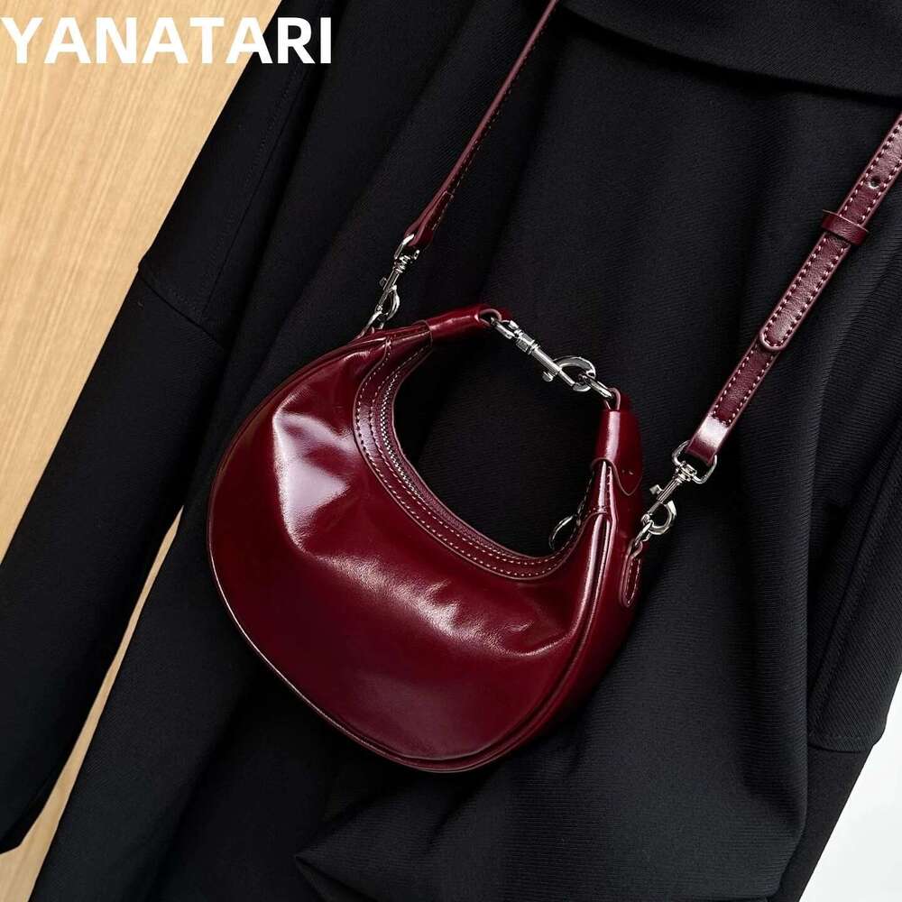 Designer Bag YANATARI Dumpg Leather Soft Leather Large Capacity Minimalist Shoulder Women Female Moon Bag Handbag