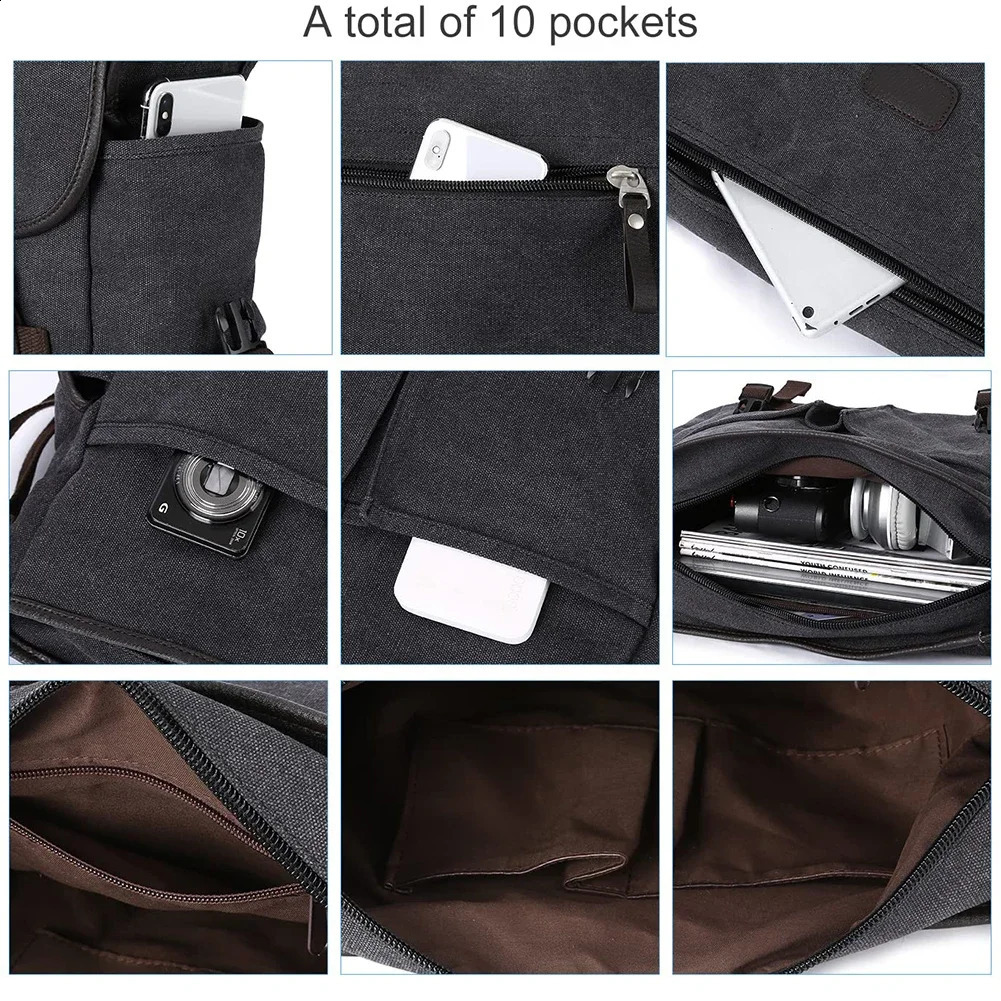 Neutral messenger bag large capacity mens cross shaped bag waterproof 14 inch laptop bag school work adjustable shoulder strap 250411