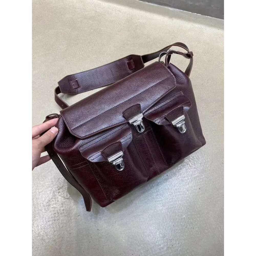 High Quality Women Cowhide Genuine Leather Shoulder Vintage Office Lady Messenger Bags New Fashion Flap Strap Crossbody Bag