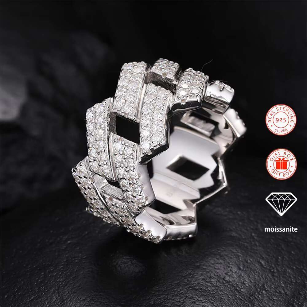 1PC Vvs Moissanite Ring 925 Sterling Silver Rings for Men 18k Gold Plated Fine Fashion Jewellery Diamond for Women Men