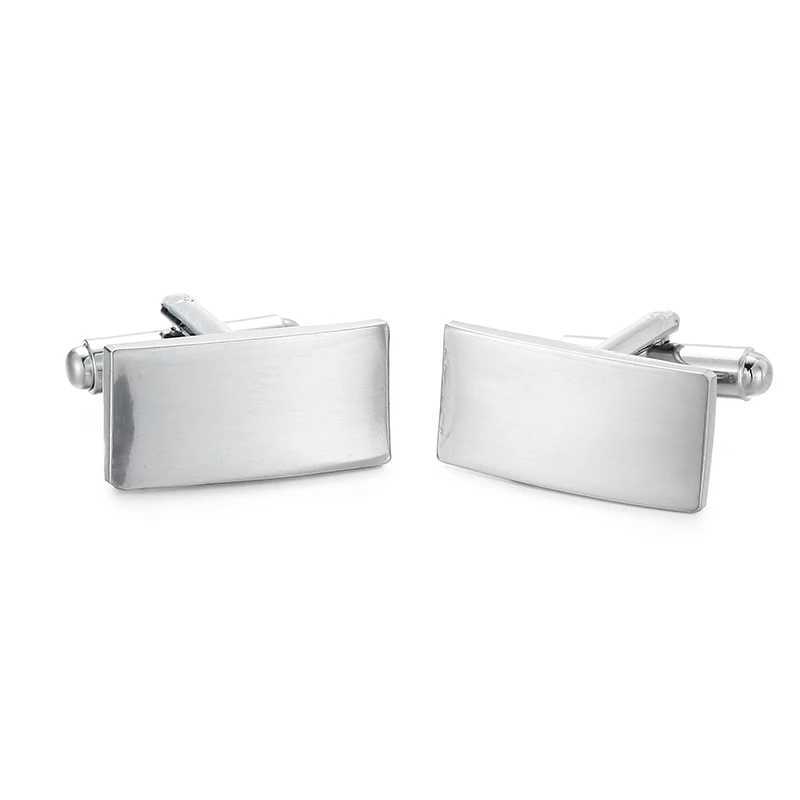 Classic Mens French Shirt Cufflinks Black Round Square Brushed Metal Cufflinks Business Set Accessories Jewelry GiftsT250412