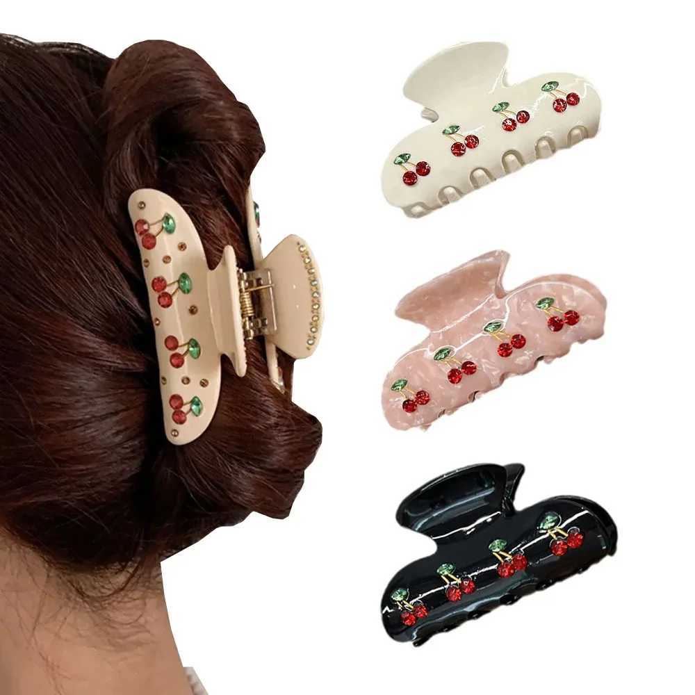 Cherry sparkling diamond hair clip cute retro niche style hair clip fashionable hair clip Y2k accessories new Y2504012