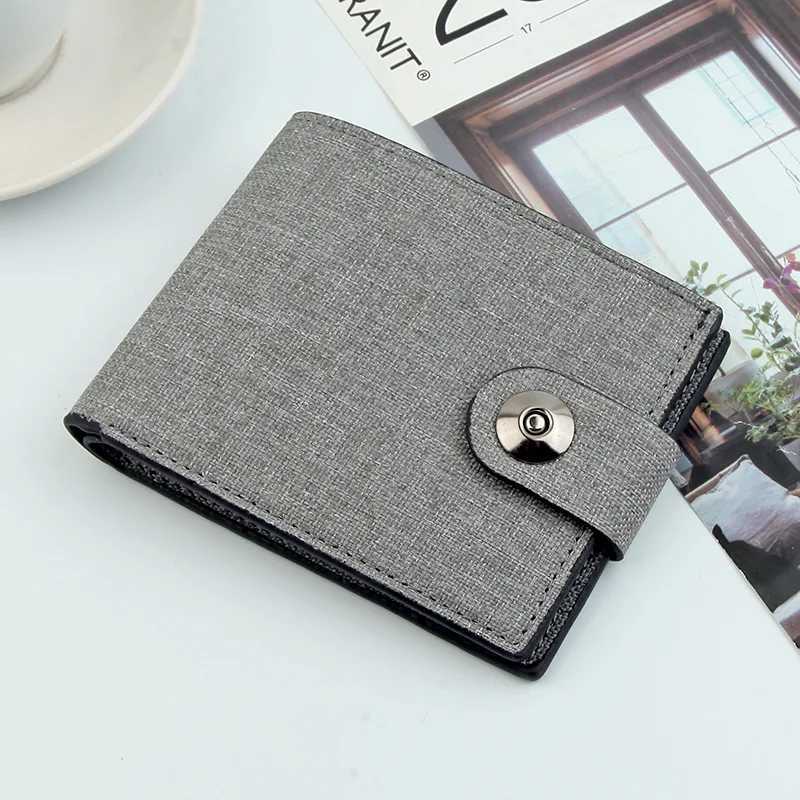 Canvas Mens Wallet Black/Blue/Grey/Grey Card Clip Wallet Mens Money Bag ID/Photo/Bank Card Clip Short Wallet Card Box Z250411
