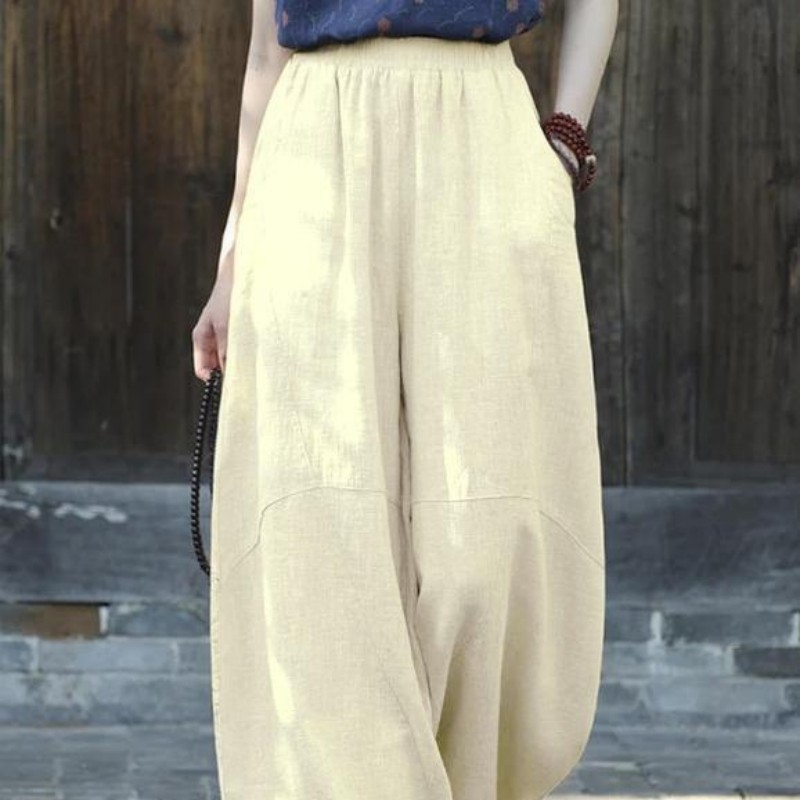 Women's Pants & Capris--Spring Autumn Casual High Waist Slimming Lantern Pants Set, Comfortable Breathable Women's Outfit--8020