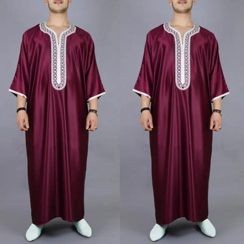 49MF Middle East Jubba Mens Traditional Muslim Clothing Mens Saudi Kaftan Islamic Robe Arab Clothing 250411