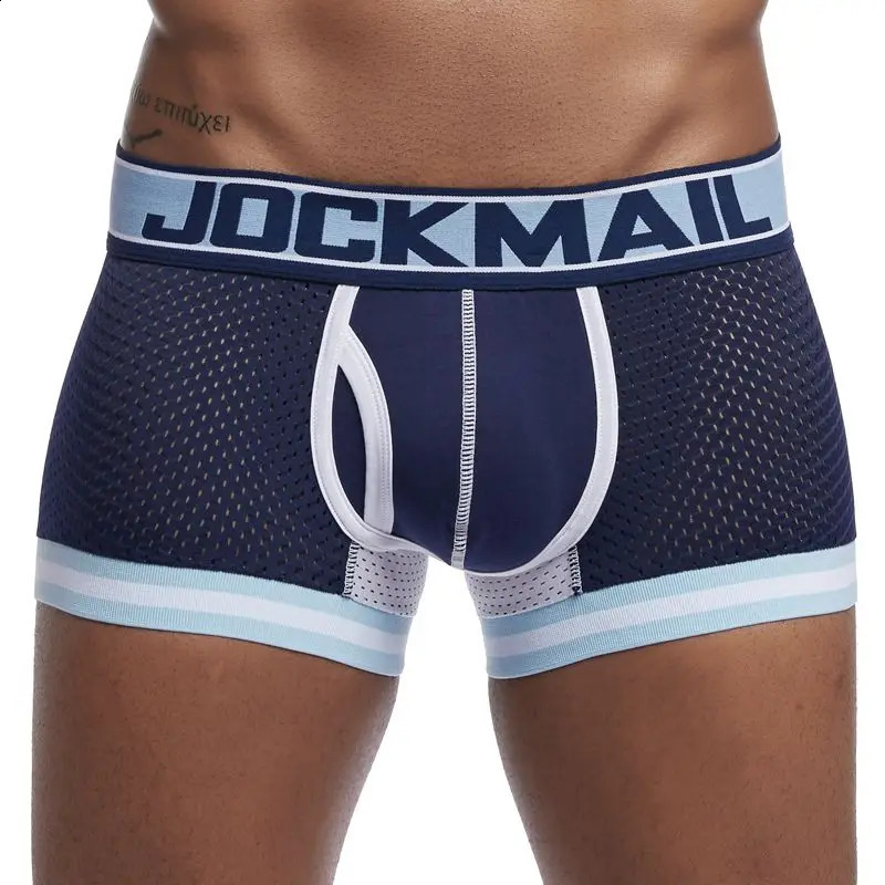 Mens Underwear Boxer Breathable Mesh Boxer Brief Male Underpants Sexy Panties Mens Bodysuit Trunks PantQuick Dry Sports Fitness250403