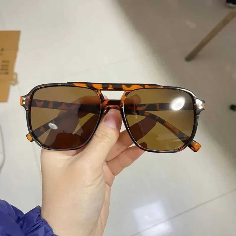 Classic Oversized Pilot Sunglasses Women Vintage Double Bridge Big Sun Shades Glasses Unisex Yellow Driving Eyewear UV400 Shades Z250411