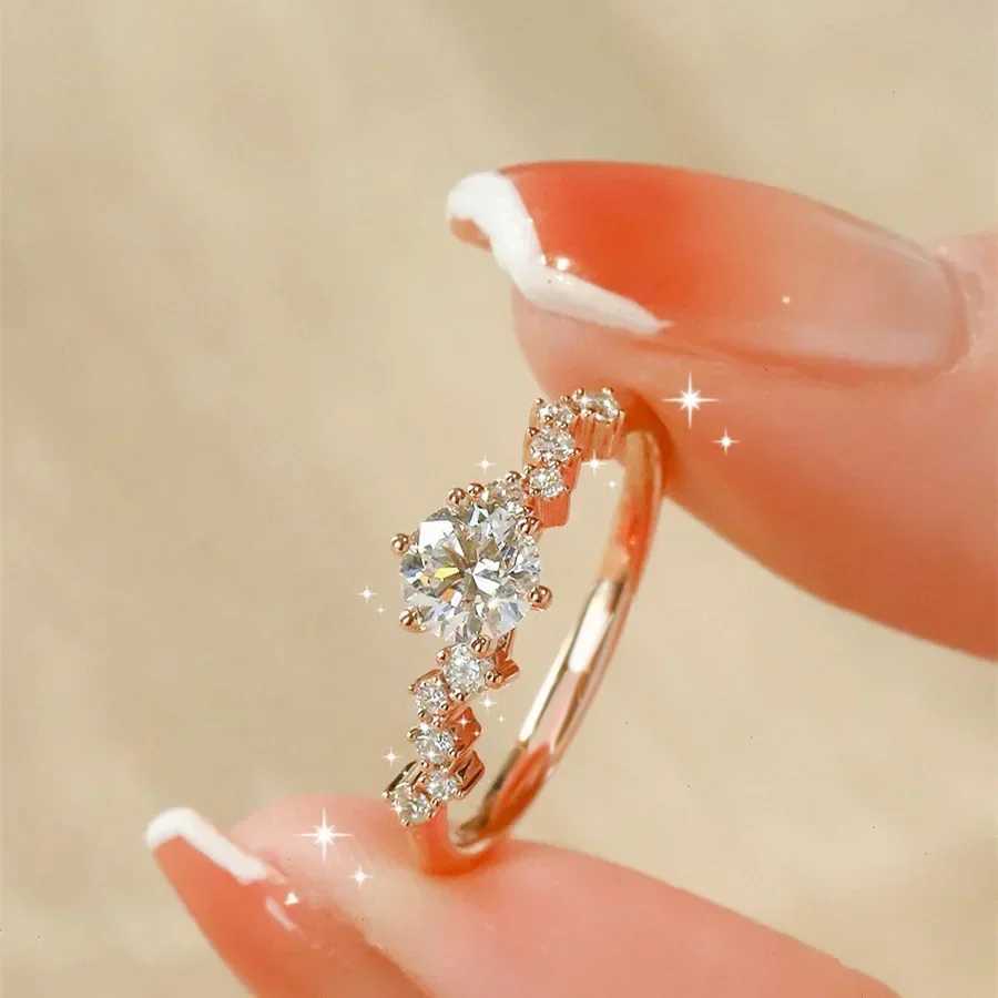 Star Engagement Rings for Women Stainl Steel Ring Certificate Promise Wedding Jewelry Bague Acier Inoxydables FemmeXJ250412