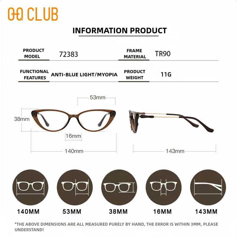 O-Q CLUB Womens Grade Glasses Men Optical Lenses Transparent Eyepieces for Reading Lunettes Myopia Eyeglasses Photochromic Lens Z250411