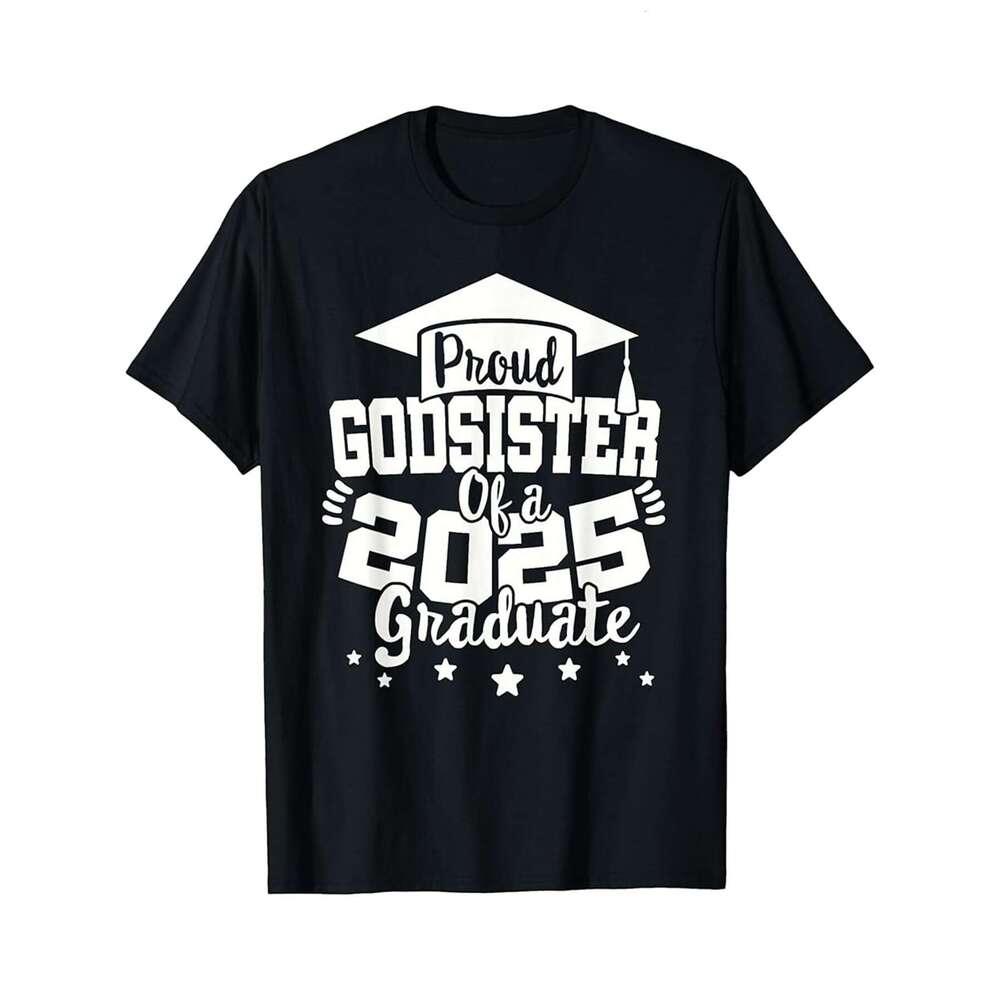 Designer T shirt Goddad of a 2025 Graduate Class Senior Graduation Grad 25 ,100% cotton, short sleeve , Wrinkle resistant, Casual, comfortable fit - 2