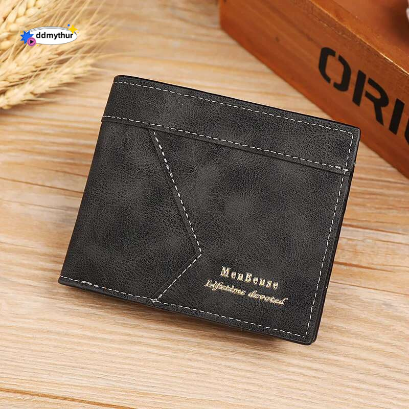 Leather Short Men's Credit Card 2024 Top Vintage Male Small Coin Purse Brand Wallet ddmythur