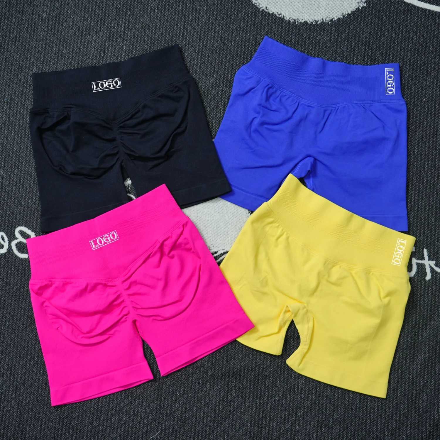 Ignite Shorts with 4.5 Low Waist Seamless Yoga Shorts Scrunch Bum Gym Shorts Workout Biker Short Stretch Fitness Short Y250412