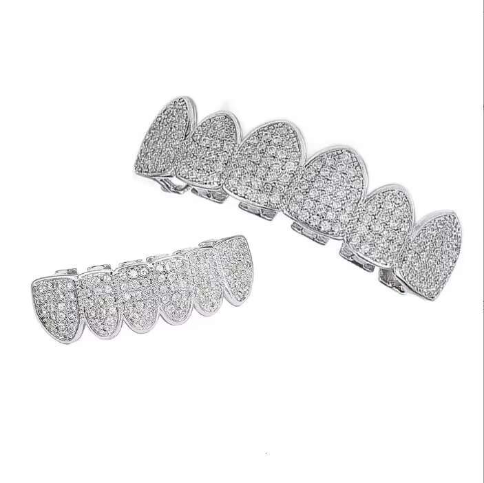Custom Teeth Custom VVS Baguette Grillz Silver 925 Custom Moissanite10 Top 10 Bottom Grillz Moissanite VVS Moissanite Grillz