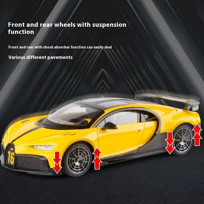 118 Scale Bugatti Chiron Alloy Car Model with Lights Sounds - Ideal Gift for Car Lovers Kids - Authentic L251112