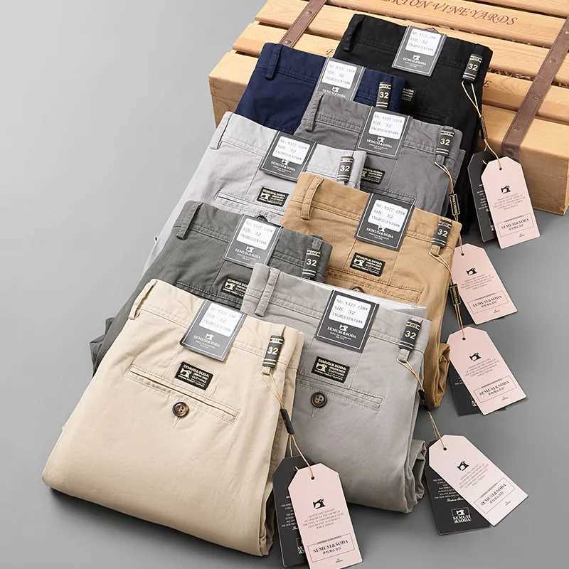 Smart Black Pants Mens Clothing Business Office Cotton Straight Set Mens Trouser Casual Flat 2023 Spring/Summer New Collection W250411