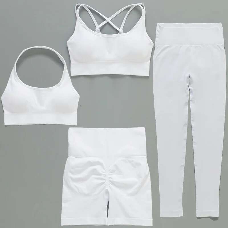 Seamless Gym Yoga Two Piece Set 2PCS Suit Women Bra Leggings Run Workout Outfit Fiess Wear Female Sport Clothing