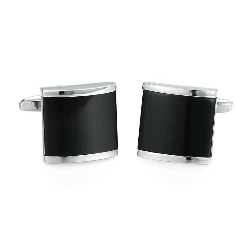 Wholesale of mens French shirt cufflinks copper materials square black zircon cufflinks and fashion clothing accessoriesT250412