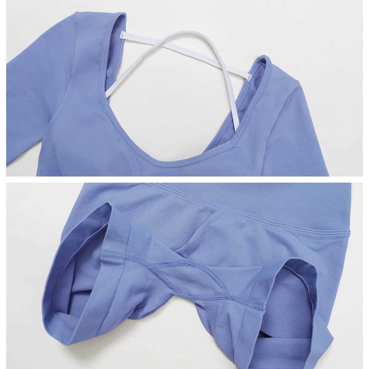 New 2 Piece Yoga Clothes Womens Tracksuit Athletic Gym Sports Bra Leggings Pilates Fitness Long sleeves Workout Tops Sportswear J251112