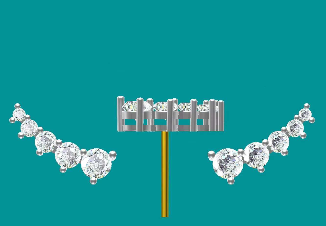 Manufacturer Custom Womens Fashion Earring14K White Solid Gold Earring 2025 Moissanite Stud Earring Jewelry