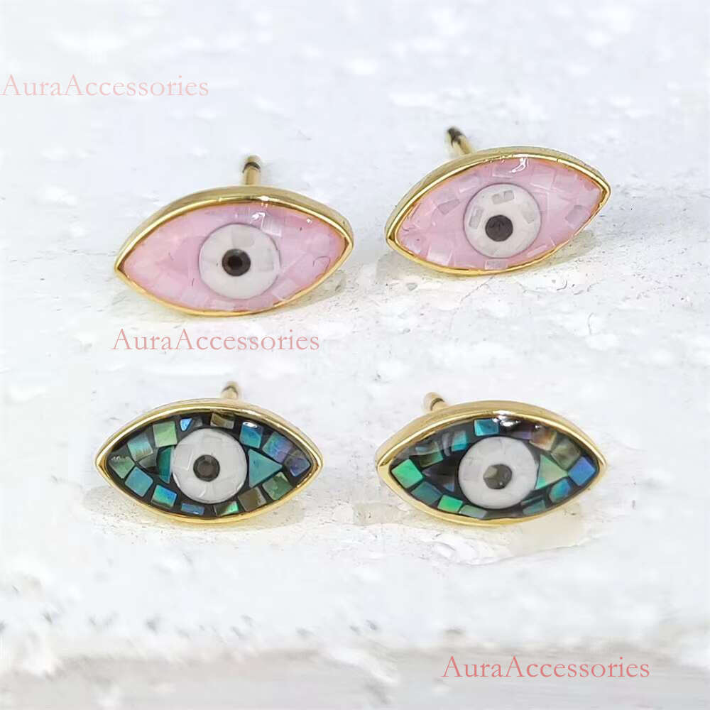 S Sterg Sier Jewelry Devil Eye Ear Personality Dripping Oil Turkish Eyes Unique Studs Earrings for Women Girls