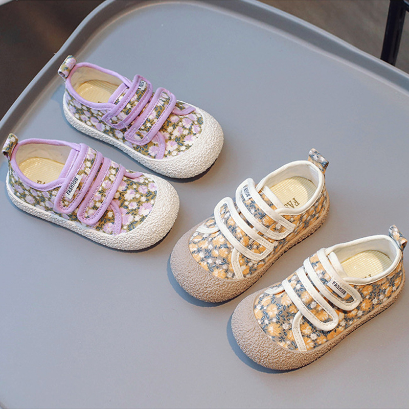 Kids Floral Canvas Shoes Fashion Girls Casual Shoes Infant Toddler Walking Shoes Kidszworld Girl Sport Kid Shoes Sizes 21 - 32 K0224
