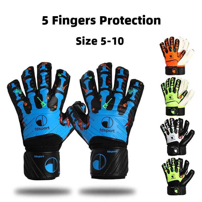 New football goalkeeper gloves latex finger protection gloves for professional matches 5 finger protection for children and adultsXJ250412