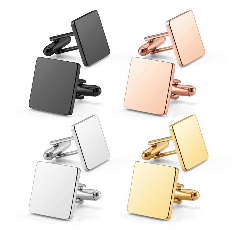 Mens blank cufflinks classic stainless steel cufflinks tailcoat shirt accessories cufflinks business wedding shirts unique jewelryT250412