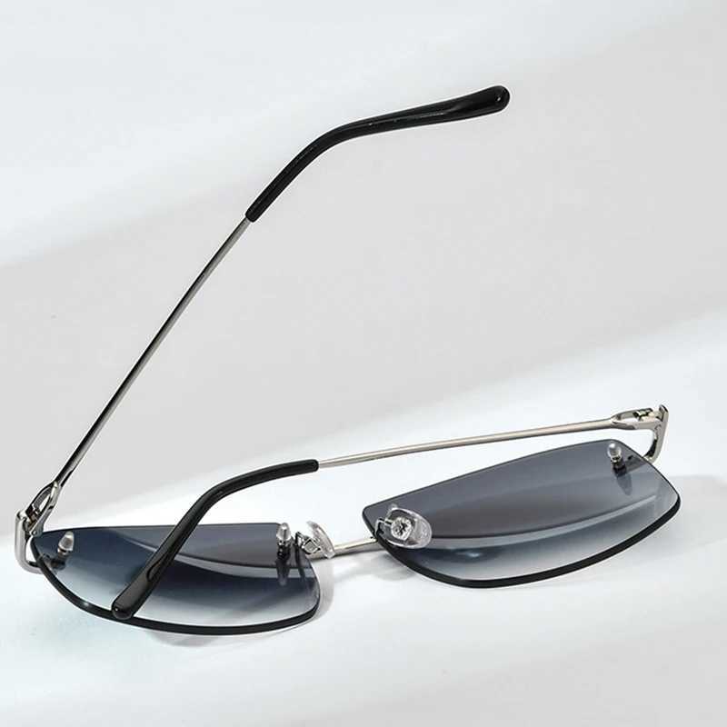 HEPIDEM Alloy Sunglasses Women Luxury Famous Brand Design Square Rimless Frameless Diamonds Sun Glasses for MenC250411