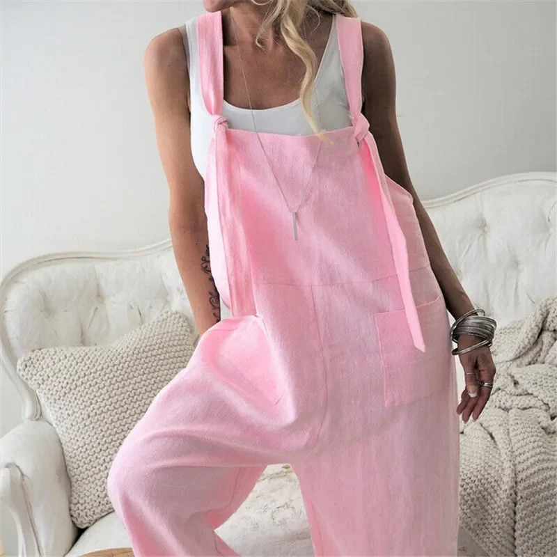 Women Dungarees Harem Strap Pants Loose Jumpsuit Baggy Trousers Overalls Bib Pants Bodysuit Ladies Casual Cotton Linen Jumpsuit251112