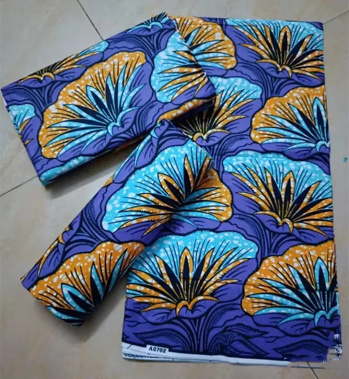 Ho.llllllan.dais real fabric African wax high quality 100%cotton Ankara wax fabric for making dresses African style 6 yards 250407