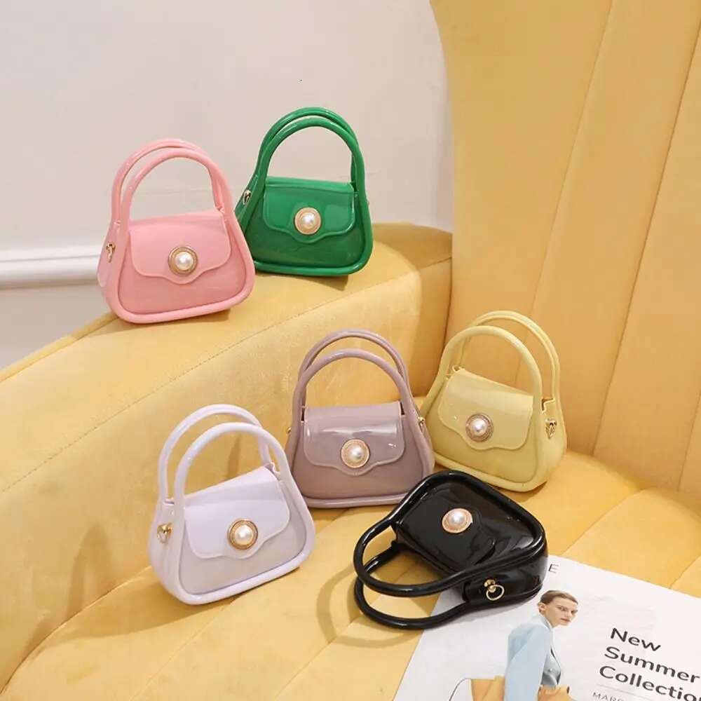Fashion PU Leather Small Crossbody Ladies Pearl Chain Shoulder Bags Women Mini Coin Purses Handbag Jelly Bag Gifts